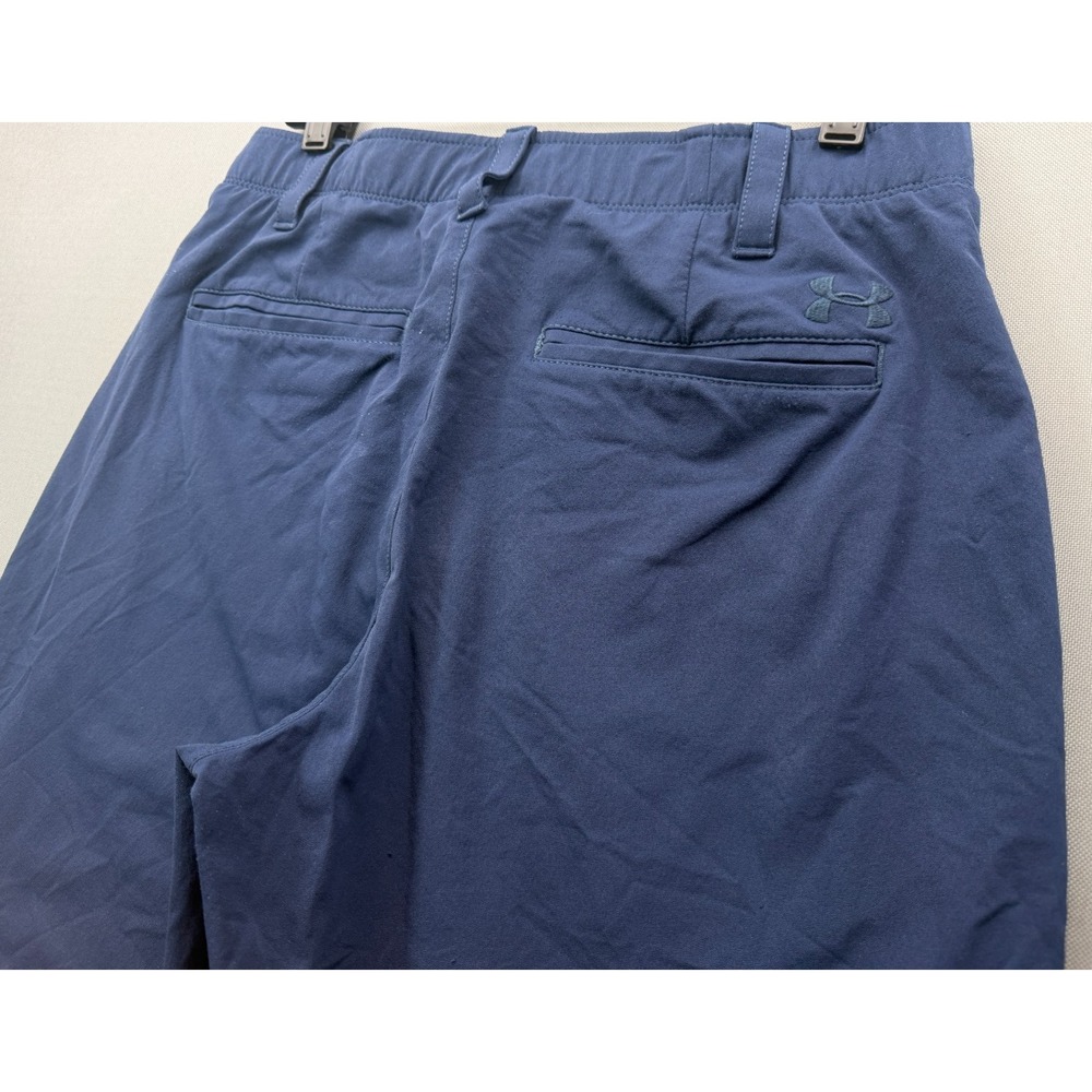 Under Armour Golf Shorts Navy Blue Stretch Performance Flat Front | Men's 32 - Picture 3 of 11